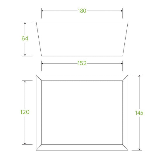 Medium BioBoard Lunch Box With Window - 200pcs/Ctn - TEM IMPORTS™