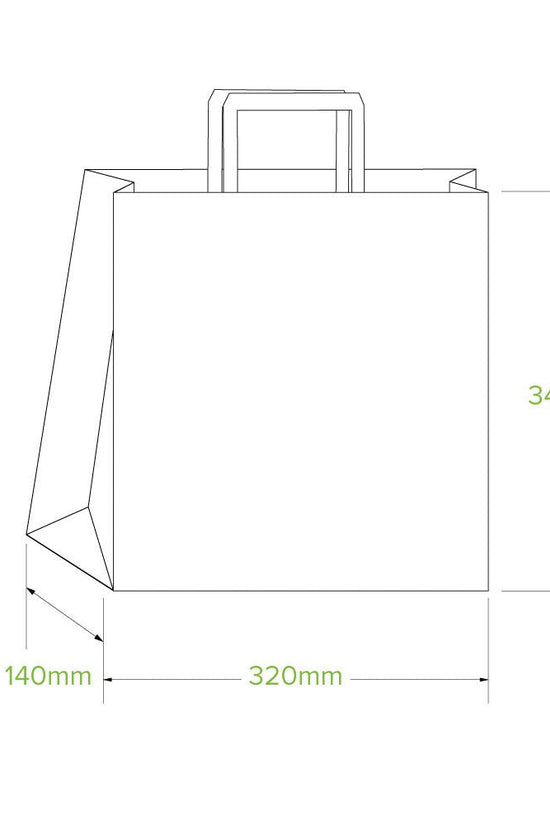 Medium Flat Handle Kraft Paper Bags - 200/CTN - TEM IMPORTS™