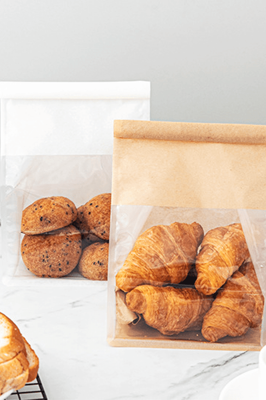 Medium Paper Bread Bag Window - Kraft - TEM IMPORTS™