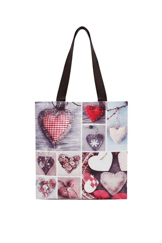 Medium PP Printed Love & Hearts Non - Woven Bag - Pack of 10 - TEM IMPORTS™