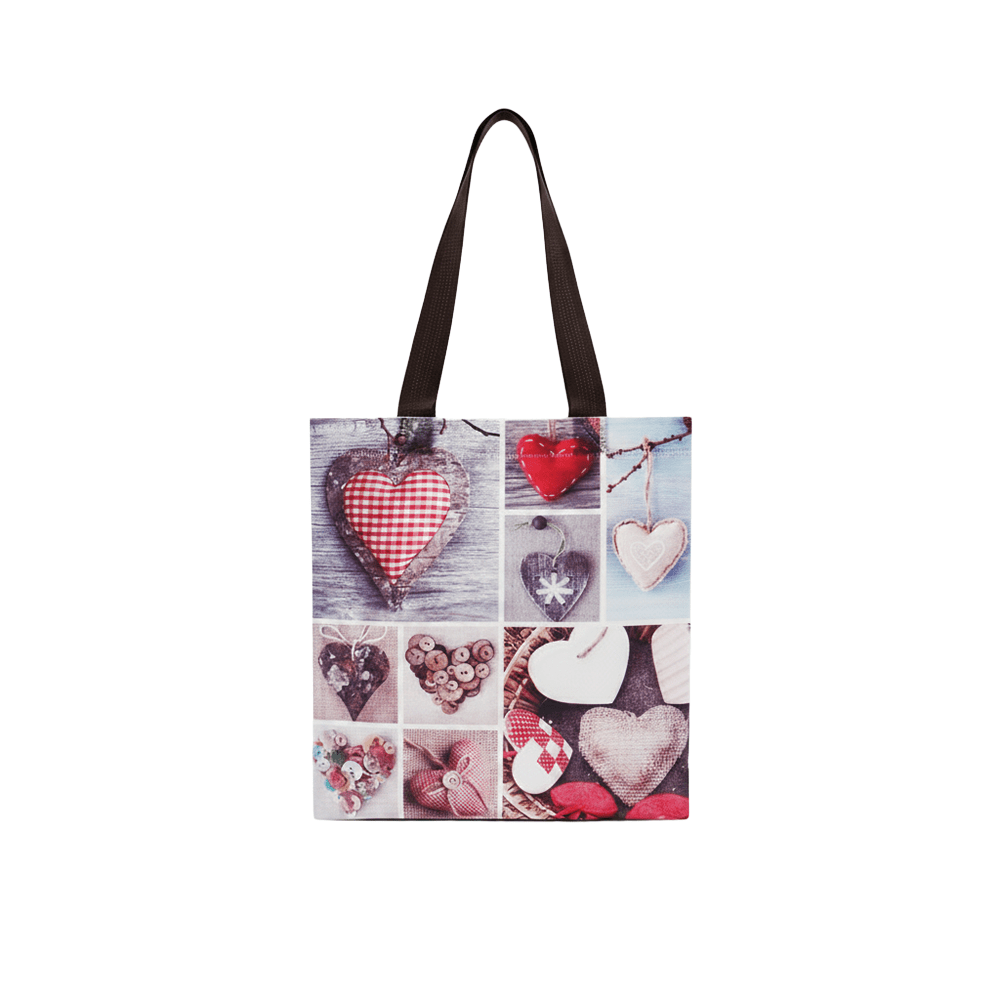 Medium PP Printed Love & Hearts Non - Woven Bag - Pack of 10 - TEM IMPORTS™