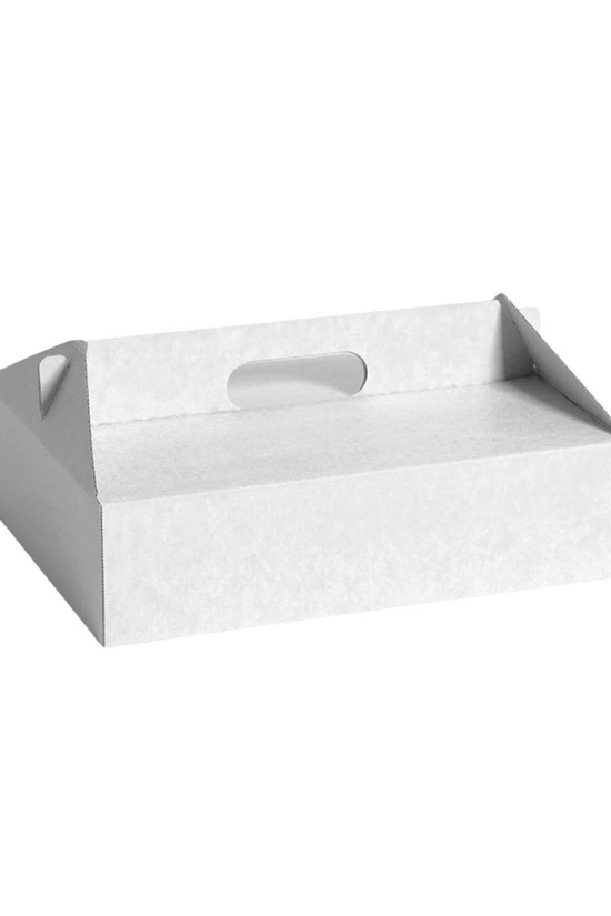Medium Premium Enviro Plain White Carry Tray Box - TEM IMPORTS™