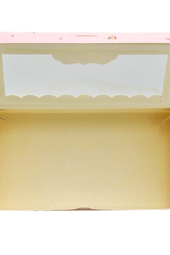 Medium Rectangular Printed Paper Box Window - Vintage Rose Theme - TEM IMPORTS™