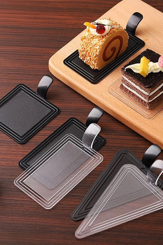 Mini Reusable Black Acrylic Rectangular Cake Board - TEM IMPORTS™
