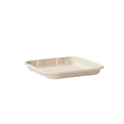Natural Sugarcane 5x5 Shallow Tray - 1000/CTN - TEM IMPORTS™