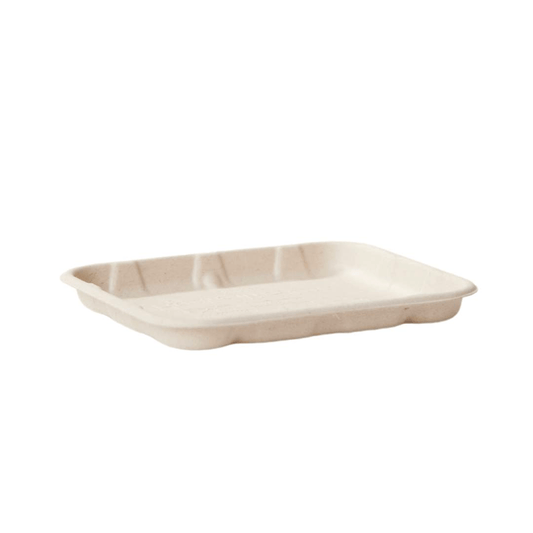 Natural Sugarcane 6x5 Shallow Tray - 1000/CTN - TEM IMPORTS™