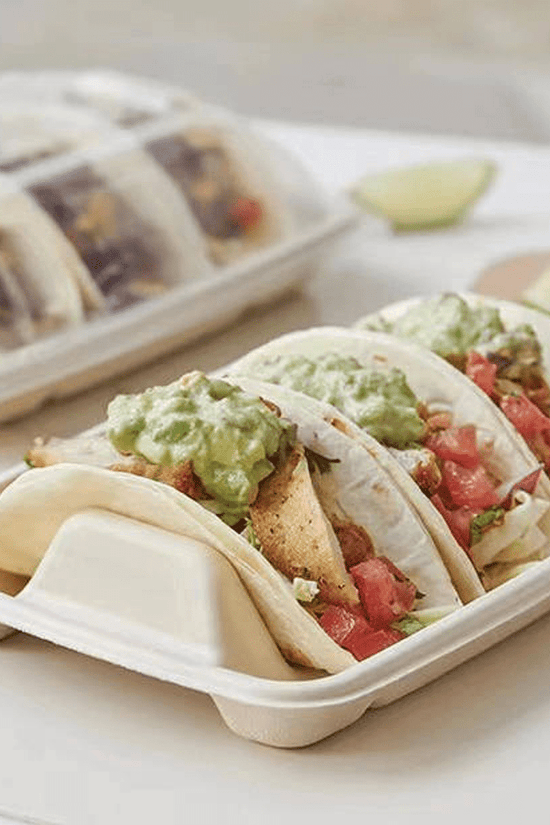 Natural Sugarcane Taco Holder Tray - 300/CTN - TEM IMPORTS™