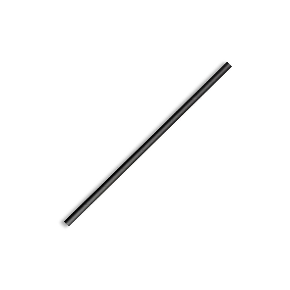6mm Black Regular Flat End Cut Paper Straws