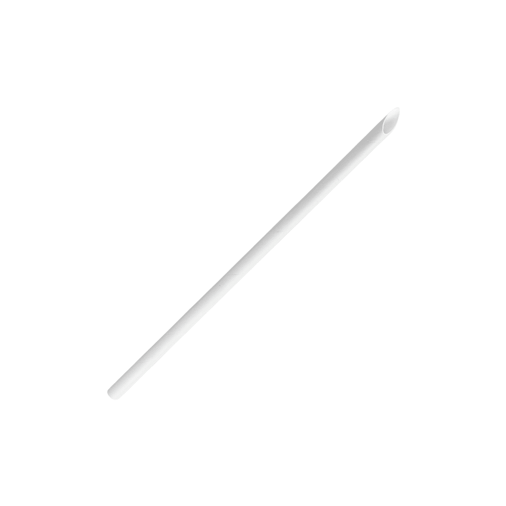 6mm Regular Slant Cut Paper Straws (White)