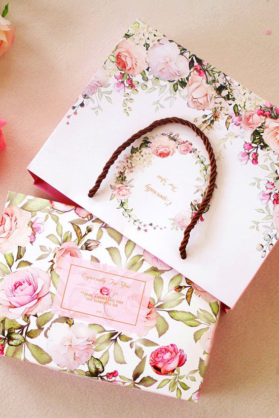 Pink Roses Printed Pattern Rectangle Paper Box - TEM IMPORTS™