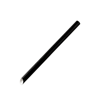 Plain Black 10mm Slant Cut Jumbo Paper Straw