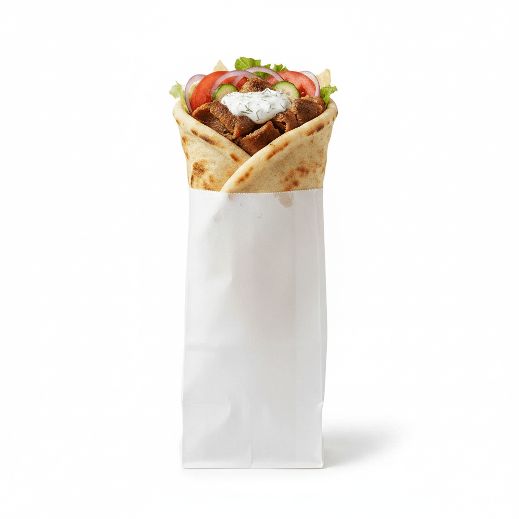 Plain Kebab White GPL Paper Bag - Pack of 500 - TEM IMPORTS™
