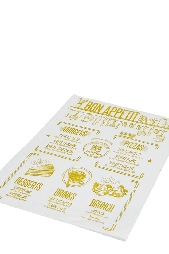 Printed Bon Appetit Theme Food Wrapping Paper - 1000/PK - TEM IMPORTS™