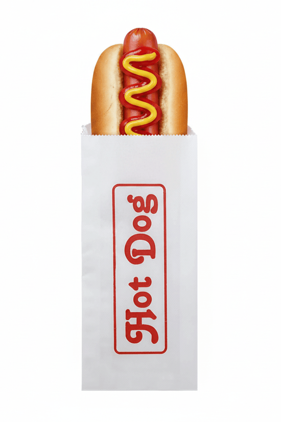 Printed Hot Dog White Paper Bag - Pack of 1000 - TEM IMPORTS™
