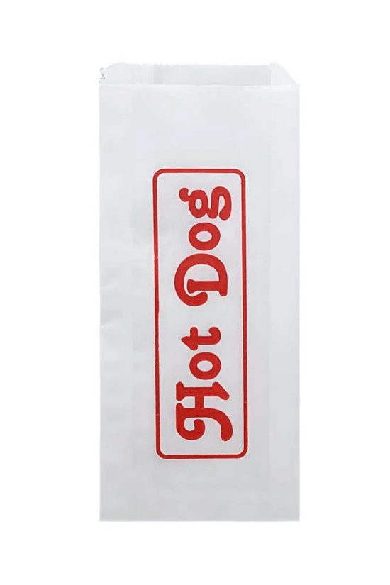 Printed Hot Dog White Paper Bag - Pack of 1000 - TEM IMPORTS™