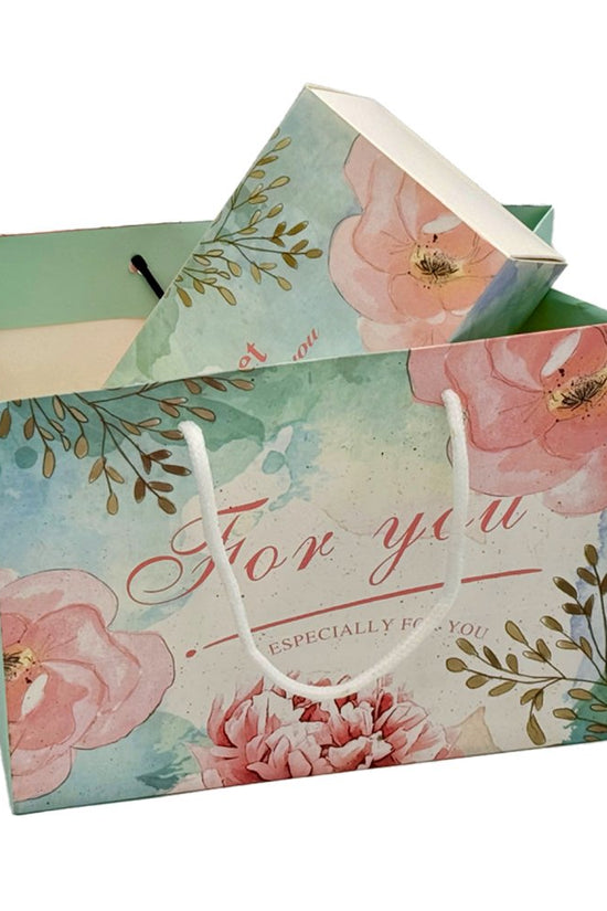 Printed Paper Bag Silk Handle To Suit Slim Rectangular Box - TEM IMPORTS™