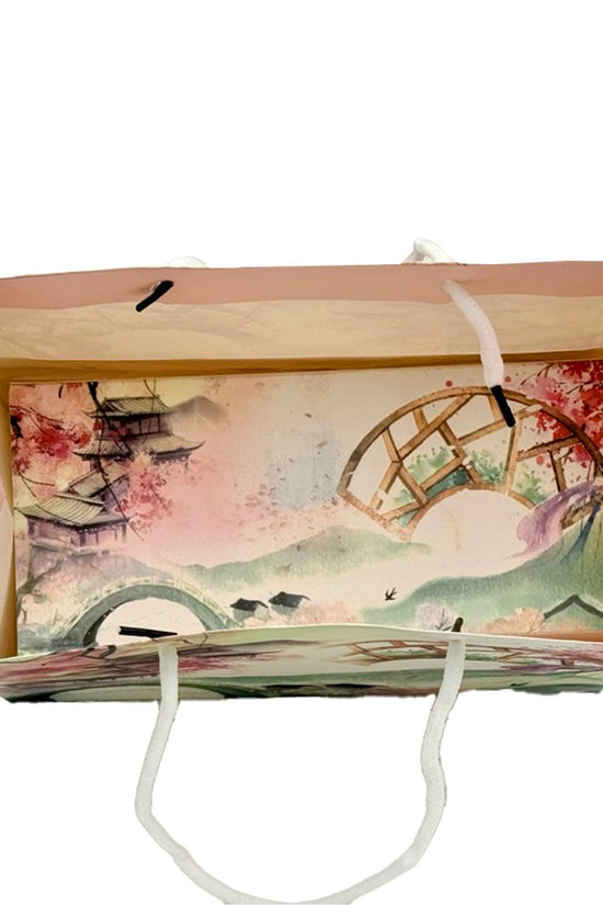 Printed Paper Bag Silk Handle To Suit Slim Rectangular Box - Bridge - TEM IMPORTS™