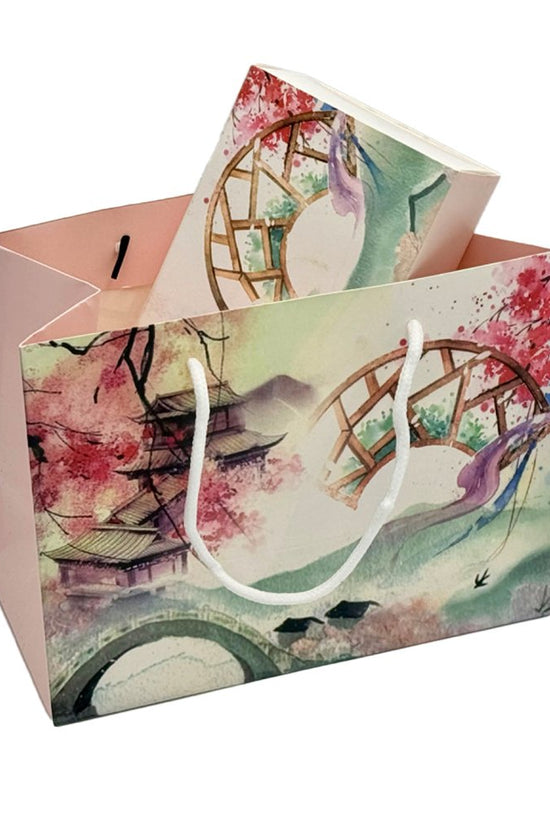 Printed Paper Bag Silk Handle To Suit Slim Rectangular Box - Bridge - TEM IMPORTS™