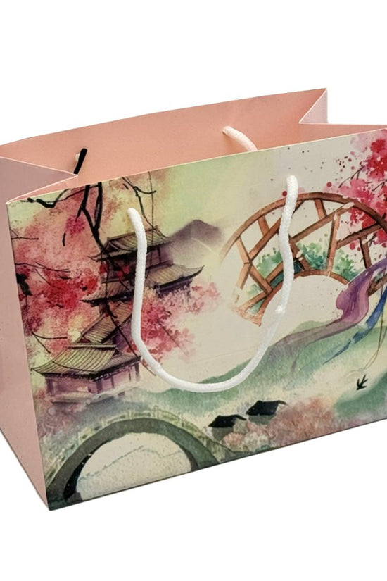 Printed Paper Bag Silk Handle To Suit Slim Rectangular Box - Bridge - TEM IMPORTS™