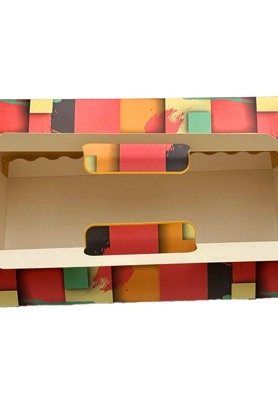 Printed Paper Cake Box Handle With Cupcake Tray - Bright Orange Theme - TEM IMPORTS™