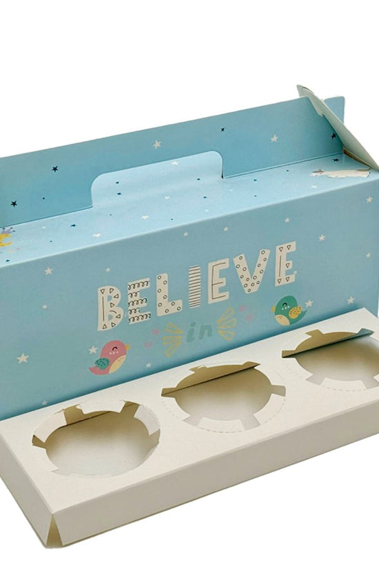Printed Paper Cake Box Handle With Cupcake Tray - Dream Big Theme - TEM IMPORTS™