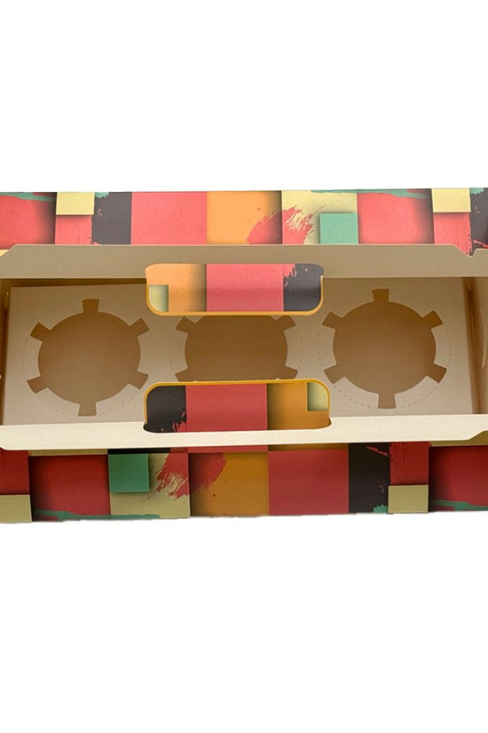 Printed Paper Cake Box Handle With Tray - Bright Orange Theme - TEM IMPORTS™