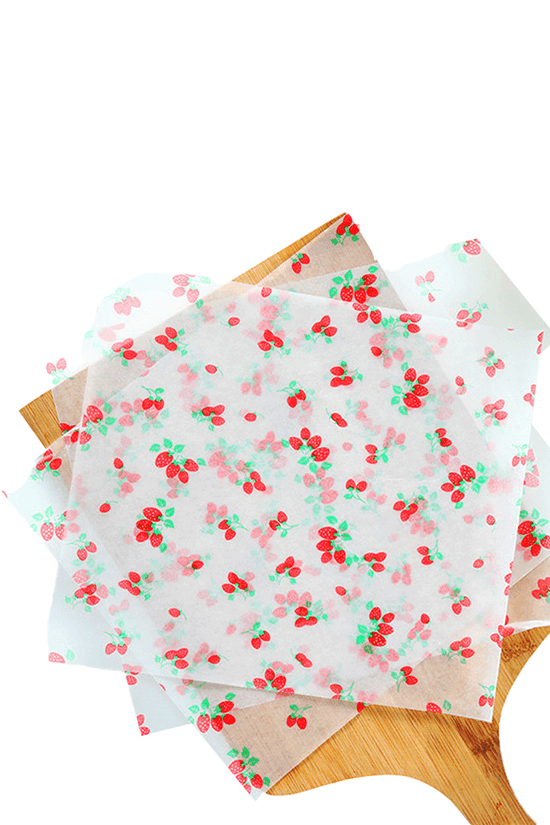 Printed Strawberry Pattern Food Wrapping Paper - 50/PK - TEM IMPORTS™