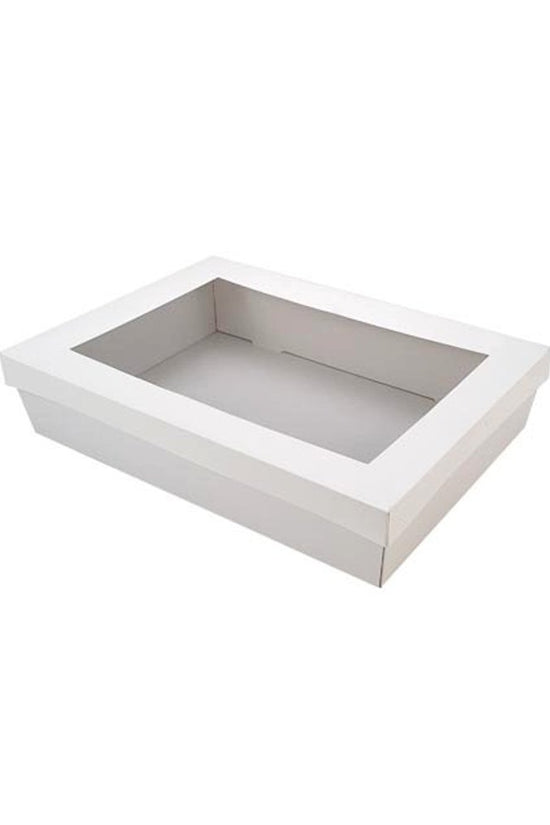 Rectangle White Catering Tray Lid With PET Window - Suit Medium Tray - TEM IMPORTS™
