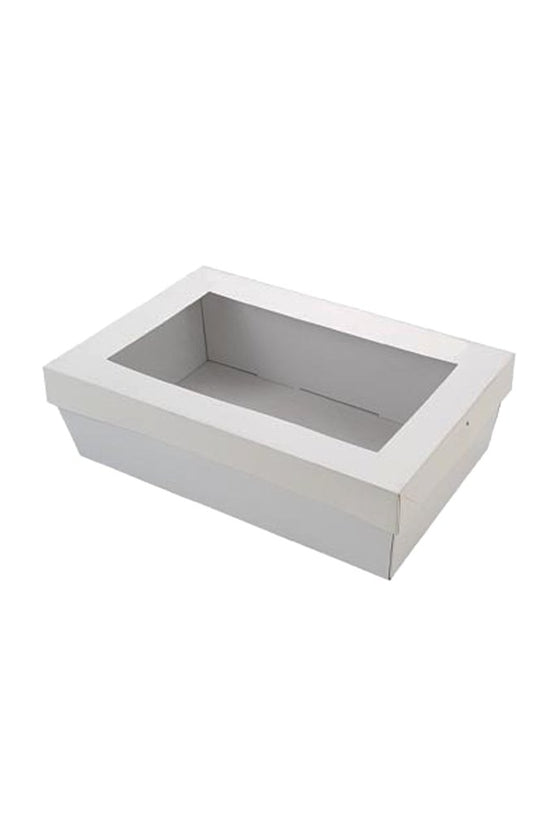 Rectangle White Catering Tray Lid With PET Window - Suit Small Tray - TEM IMPORTS™