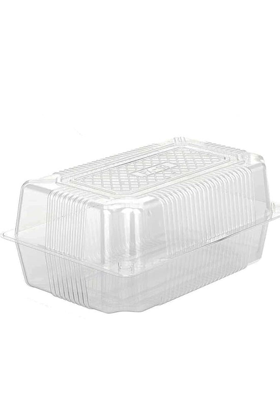 Rectangular Plastic Bar Cake Hinged Container - TEM IMPORTS™