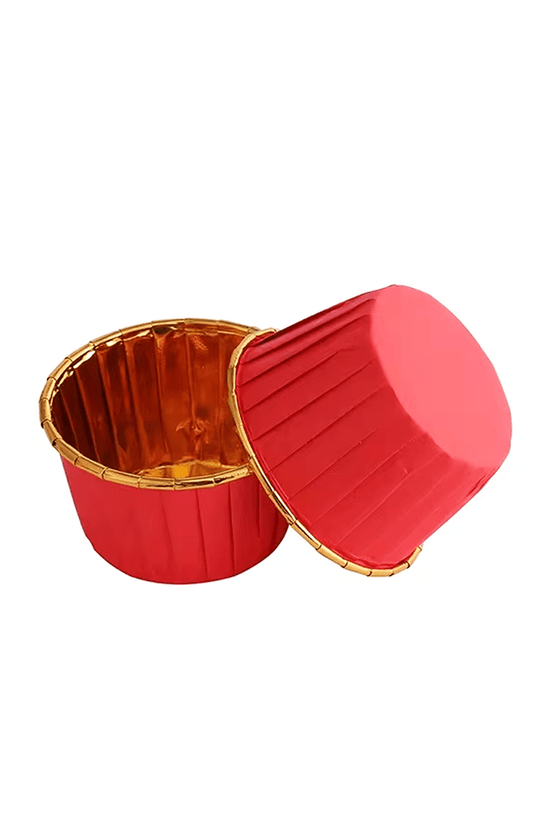 Red And Gold Foil Baking Paper Cup - B38xH30 - TEM IMPORTS™