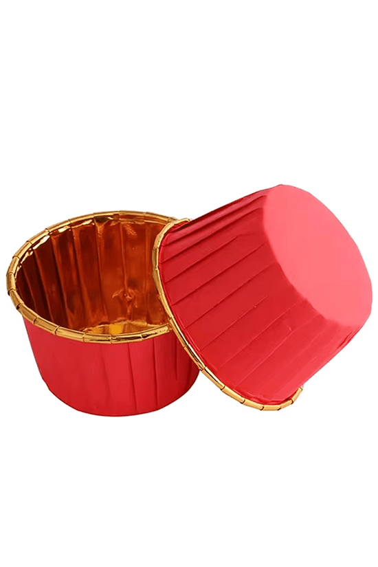 Red And Gold Foil Baking Paper Cup - B44xH35 - TEM IMPORTS™