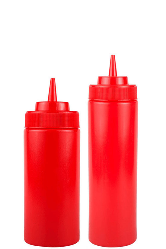 Red Plastic Squeeze Bottle Wide Mouth - TEM IMPORTS™