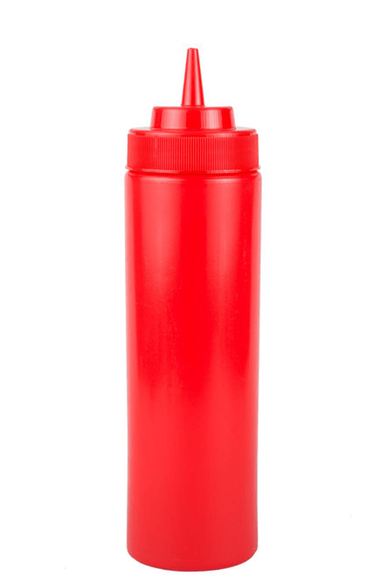 Red Plastic Squeeze Bottle Wide Mouth - TEM IMPORTS™
