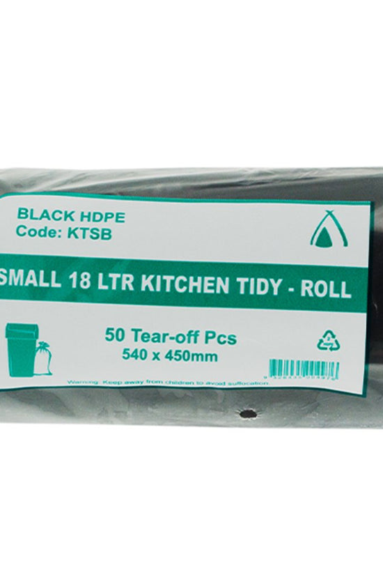 Small 18Ltr Black Kitchen Office Tidy Bin Liners - 1000/CTN