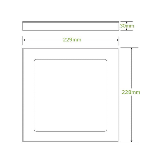 Small BioBoard Catering Tray Window Lid - 100pcs/Ctn - TEM IMPORTS™