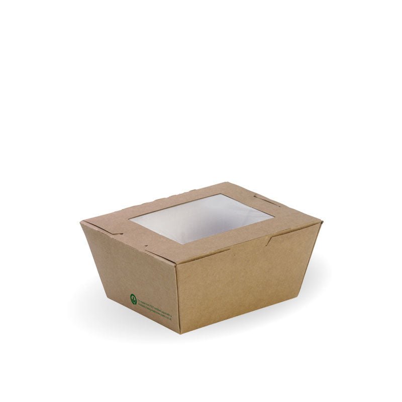 Small BioBoard Lunch Box With Window - 200pcs/Ctn - TEM IMPORTS™