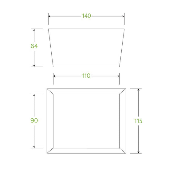 Small BioBoard Lunch Box With Window - 200pcs/Ctn - TEM IMPORTS™