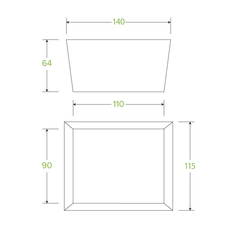 Small BioBoard Lunch Box With Window - 200pcs/Ctn - TEM IMPORTS™