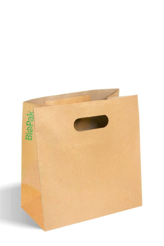 Small Die Cut Handle Kraft Paper Bags - 250/CTN - TEM IMPORTS™