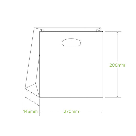Small Die Cut Handle Kraft Paper Bags - 250/CTN - TEM IMPORTS™