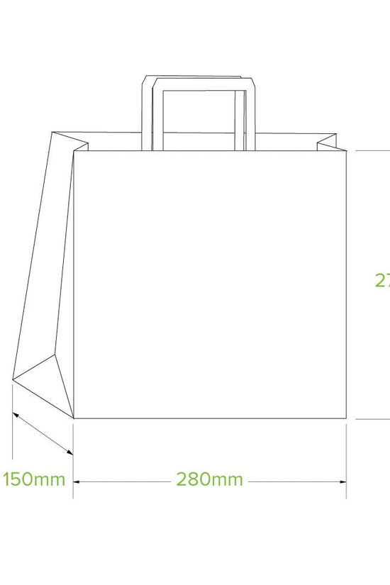 Small Flat Handle Kraft Paper Bags - 250/CTN - TEM IMPORTS™