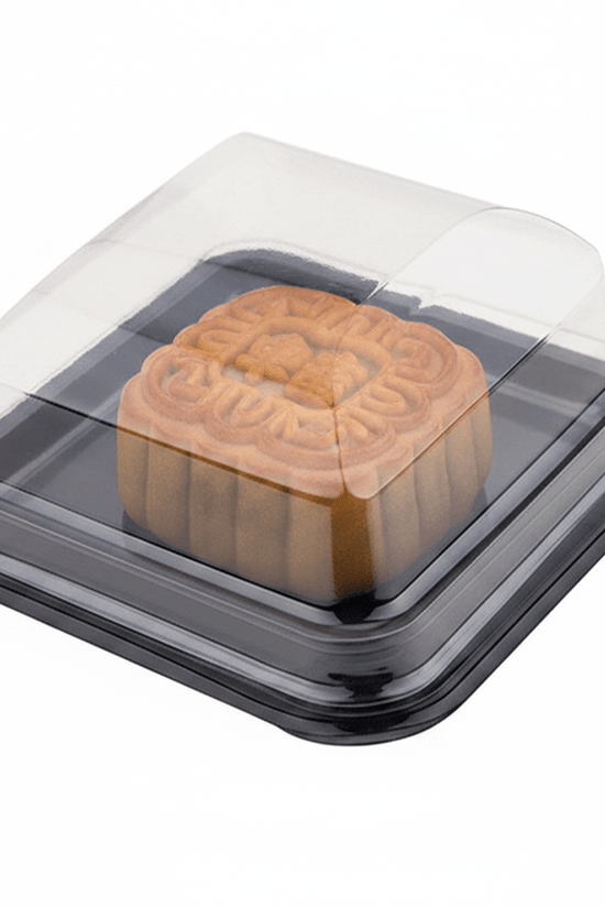 Small Individual Black Square Base With Lightly Slanted Dome Lid - 93x93mm - TEM IMPORTS™