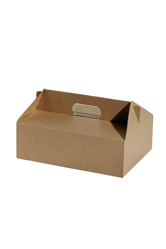 Small Premium Enviro Plain Kraft Carry Tray Box - 100/CTN