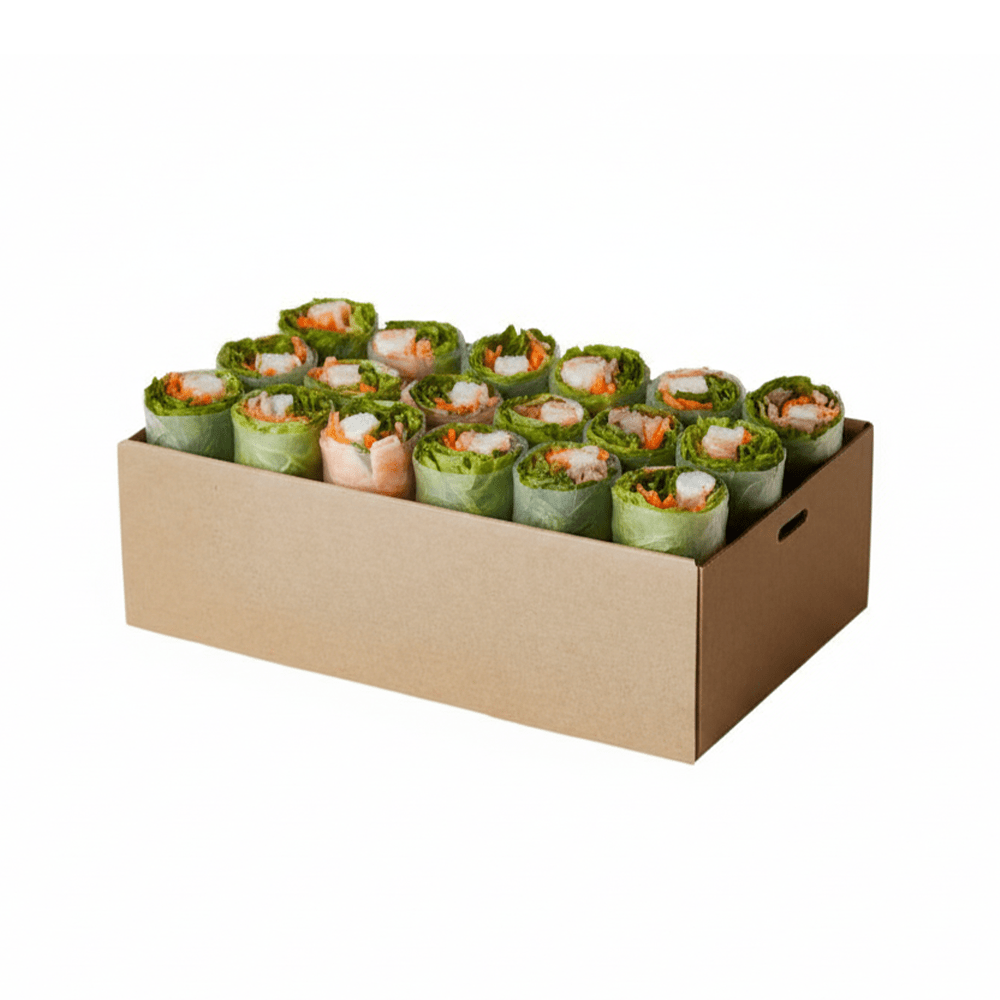 Small Kraft Corrugated Rectangle Catering Tray - 50/CTN - TEM IMPORTS™