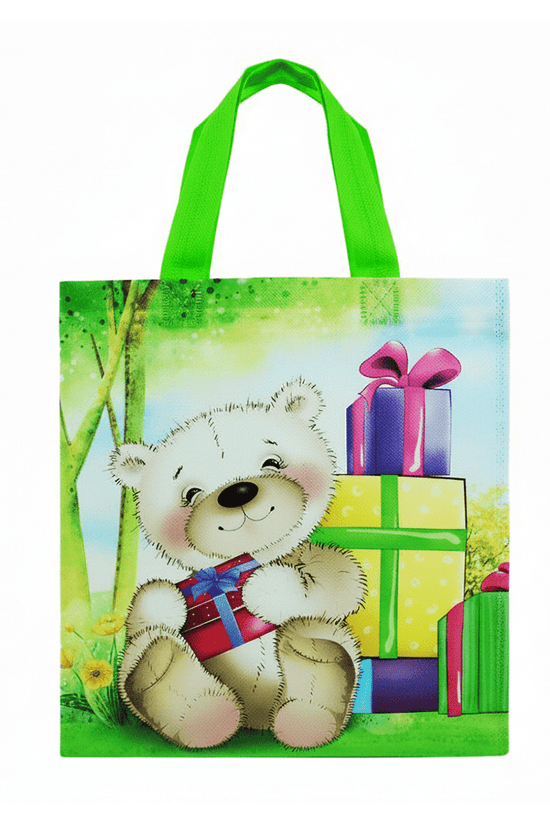 Small PP Printed Bear & Gift Non - Woven Bag - Pack of 10 - TEM IMPORTS™