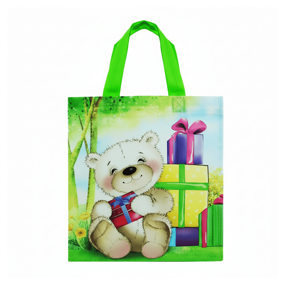 Small PP Printed Bear & Gift Non - Woven Bag - Pack of 10 - TEM IMPORTS™
