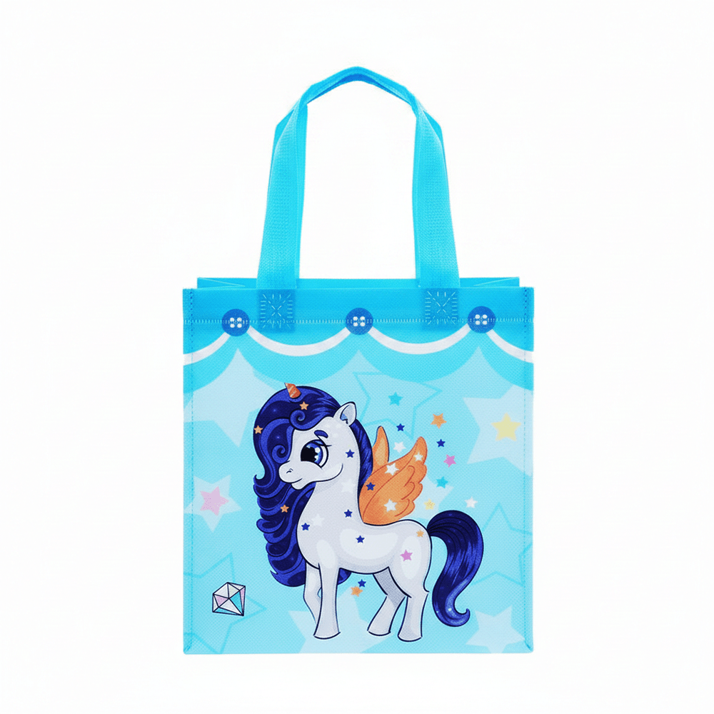 Small PP Printed Unicorn & Diamond Non - Woven Bag - Pack of 10 - TEM IMPORTS™