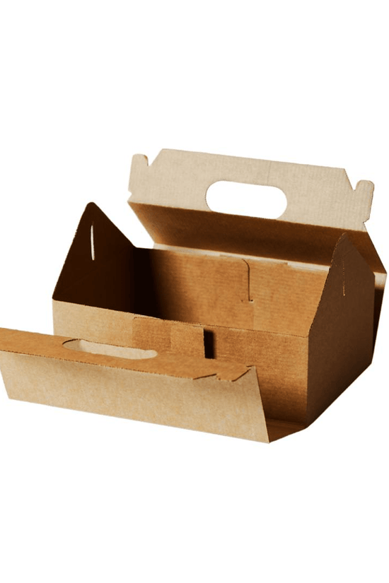 Small Premium Enviro Plain Kraft Carry Tray Box - TEM IMPORTS™