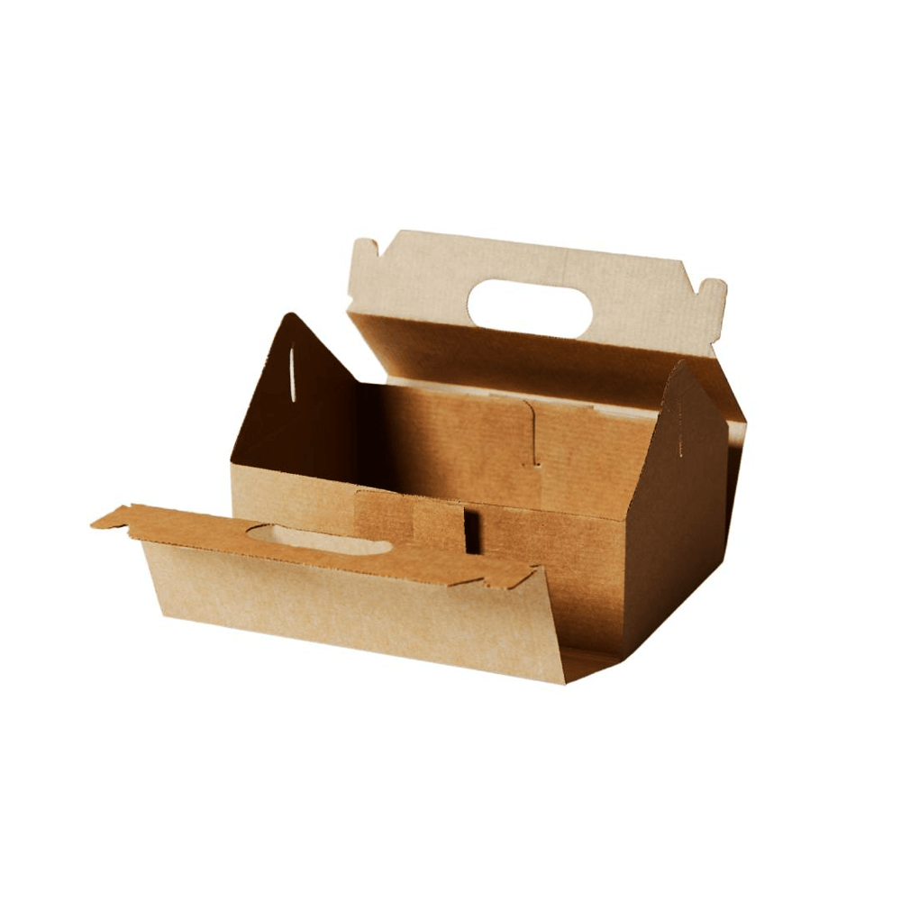 Small Premium Enviro Plain Kraft Carry Tray Box - TEM IMPORTS™